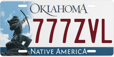 OK license plate 777ZVL