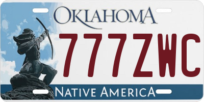 OK license plate 777ZWC
