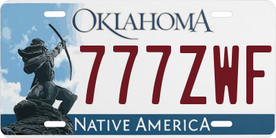 OK license plate 777ZWF