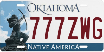 OK license plate 777ZWG