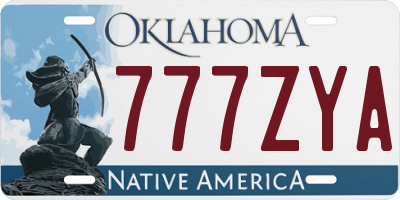 OK license plate 777ZYA