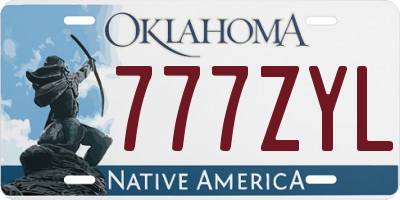 OK license plate 777ZYL