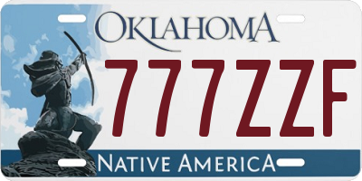 OK license plate 777ZZF