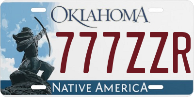 OK license plate 777ZZR