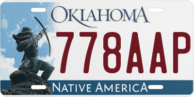 OK license plate 778AAP