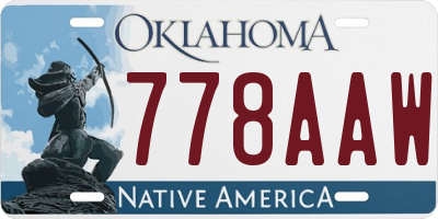 OK license plate 778AAW