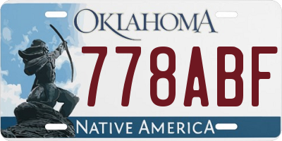 OK license plate 778ABF