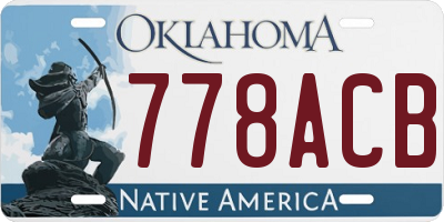OK license plate 778ACB