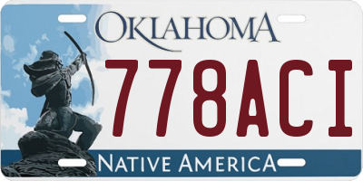 OK license plate 778ACI