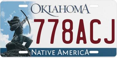 OK license plate 778ACJ