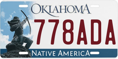 OK license plate 778ADA