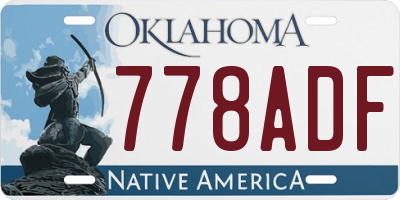 OK license plate 778ADF