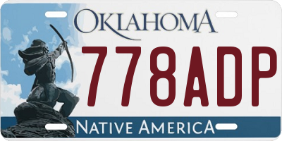 OK license plate 778ADP