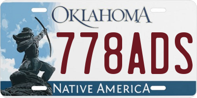 OK license plate 778ADS