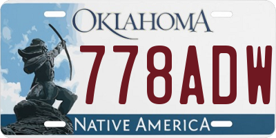 OK license plate 778ADW