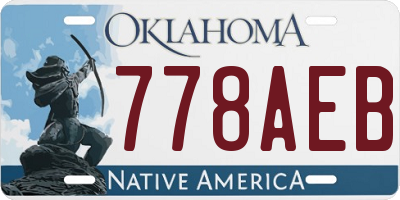 OK license plate 778AEB