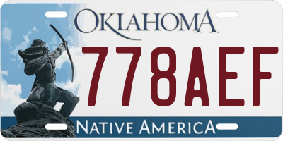 OK license plate 778AEF
