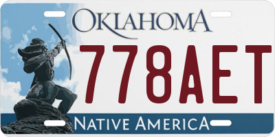 OK license plate 778AET