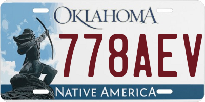 OK license plate 778AEV