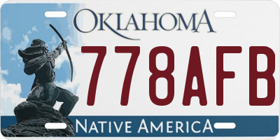 OK license plate 778AFB