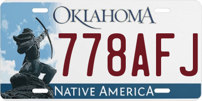 OK license plate 778AFJ
