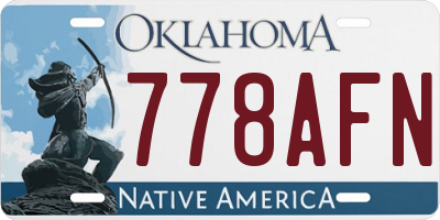 OK license plate 778AFN