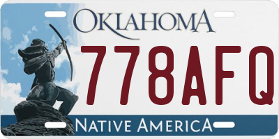 OK license plate 778AFQ