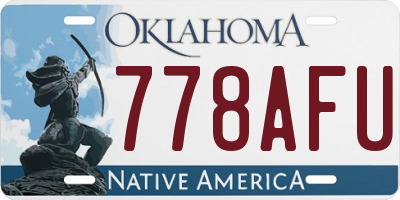 OK license plate 778AFU