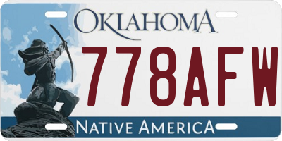OK license plate 778AFW
