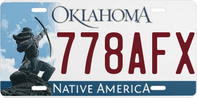 OK license plate 778AFX