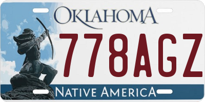OK license plate 778AGZ