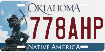 OK license plate 778AHP