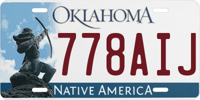 OK license plate 778AIJ
