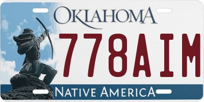 OK license plate 778AIM