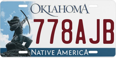 OK license plate 778AJB