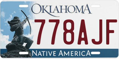 OK license plate 778AJF