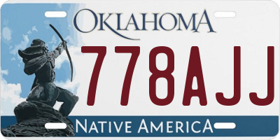 OK license plate 778AJJ