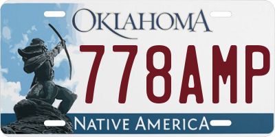OK license plate 778AMP