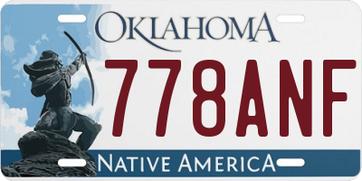 OK license plate 778ANF