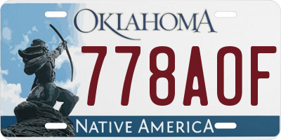 OK license plate 778AOF