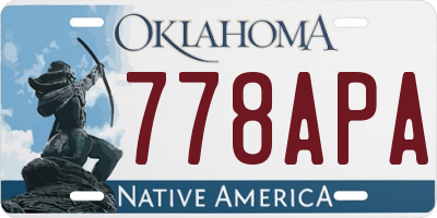 OK license plate 778APA