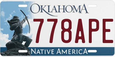 OK license plate 778APE
