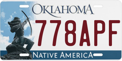 OK license plate 778APF