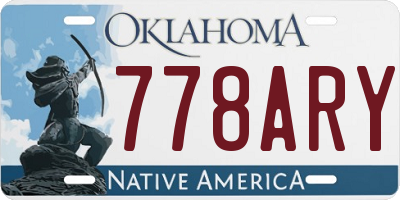 OK license plate 778ARY