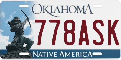 OK license plate 778ASK