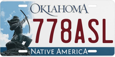 OK license plate 778ASL