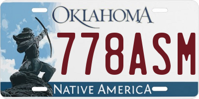 OK license plate 778ASM