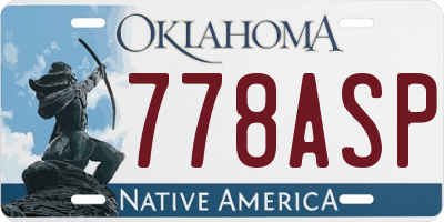 OK license plate 778ASP
