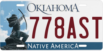 OK license plate 778AST