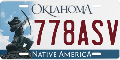 OK license plate 778ASV